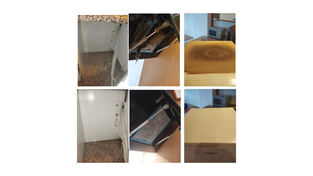 limpeza de excelência em exaustor e frigorifico muito sujos